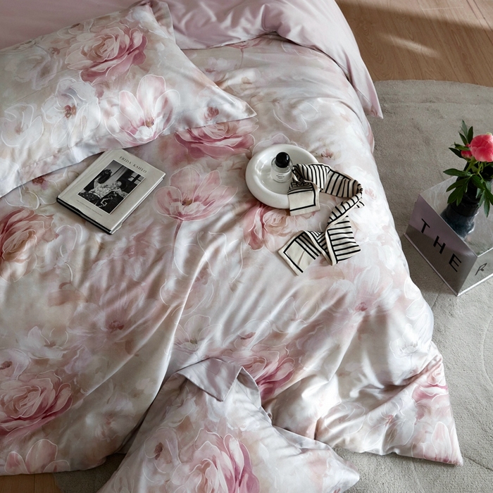 91家纺网 家纺一手货源 找家纺 金奇达2025新款【艺术花卉】-茧养莱赛尔四件套（标准号全网控价（折后券后）不低于228元） 丽娜