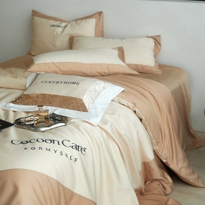 91家纺网 家纺一手货源 找家纺 金奇达2025新款【洛伊】-茧养莱赛尔四件套（标准号全网控价（折后券后）不低于258元） 洛伊-可可棕