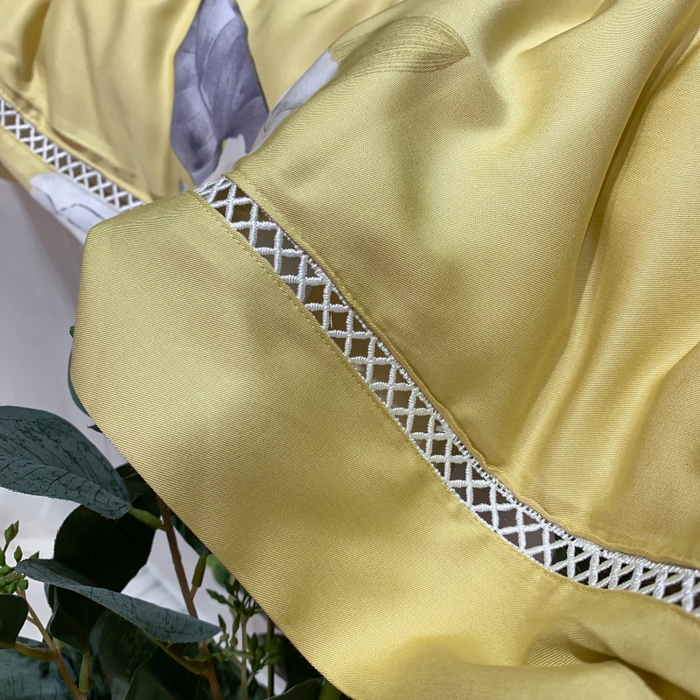 91家纺网 家纺一手货源 找家纺 棉生活家纺 2025新款春夏莫代尔天丝夏被 邂逅花语-黄