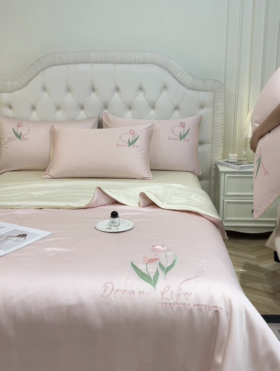 91家纺网 家纺一手货源 找家纺 （总）如一 2025新款麻绳系列水洗冰丝刺绣夏被四件套