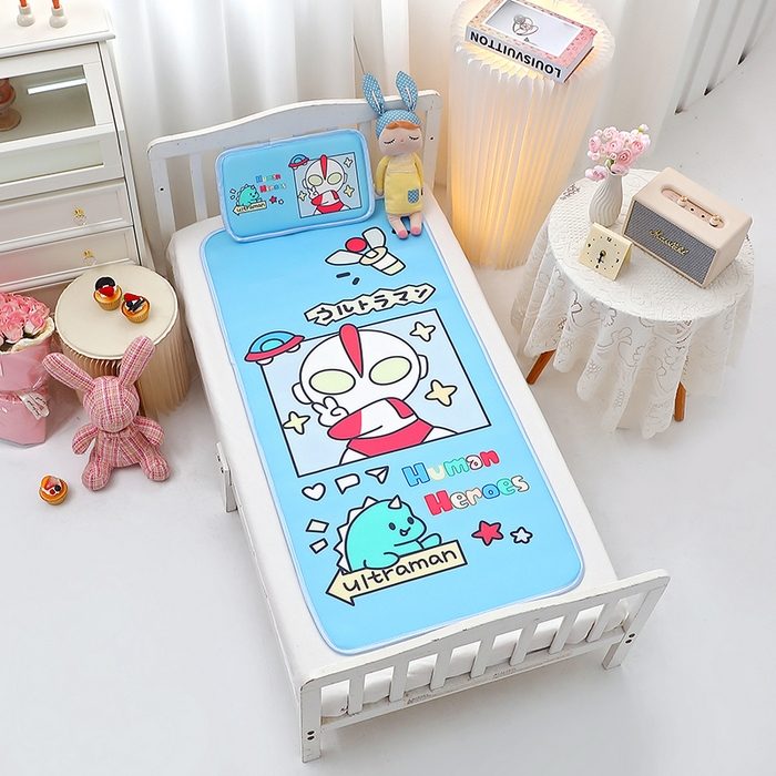 91家纺网 家纺一手货源 找家纺 八零年代 2025新品云柔牛奶丝儿童凉席套件凹凸曼