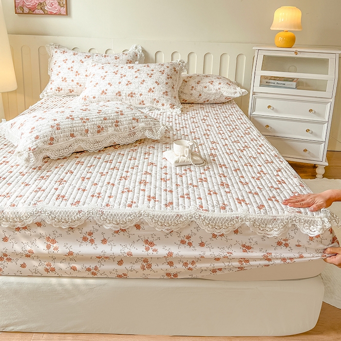 91家纺网 家纺一手货源 找家纺 麒豆豆 2025新款天丝印花床笠 花枝语