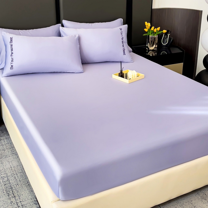 91家纺网 家纺一手货源 找家纺 纽缦家纺 2025新款纯色提花冰丝系列床笠单件-单床笠 海清