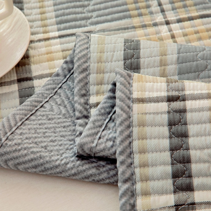 91家纺网 家纺一手货源 找家纺 情煊家纺 2025新款双面全棉夹棉枕套 伯格灰