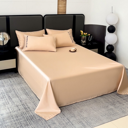 91家纺网 家纺一手货源 找家纺 （总）纽缦家纺 2025新款纯色提花冰丝系列床单单件-单床单