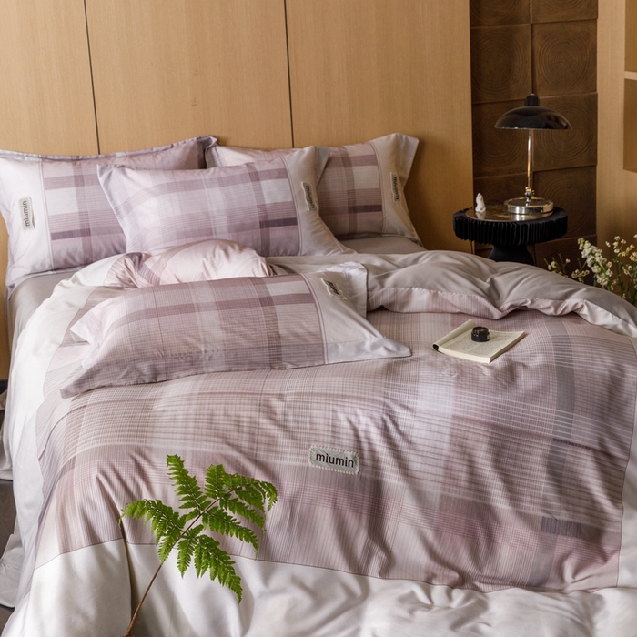 91家纺网 家纺一手货源 找家纺 金奇达2025新款【洛米奥】-轻氧水光天丝棉四件套（标准号全网控价（折后券后）不低于288元） 洛米奥-豆沙