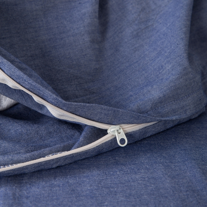 91家纺网 家纺一手货源 找家纺 玖弘家居 2025新款水洗棉单被套 牛仔蓝