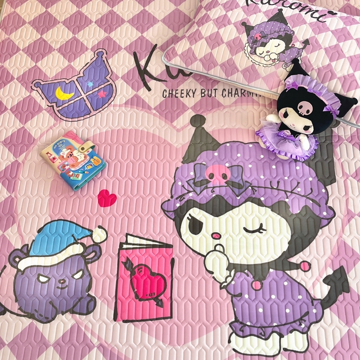 91家纺网 家纺一手货源 找家纺 金爱家 2025新款正版三丽鸥凉感乳胶凉席 晚安库洛米