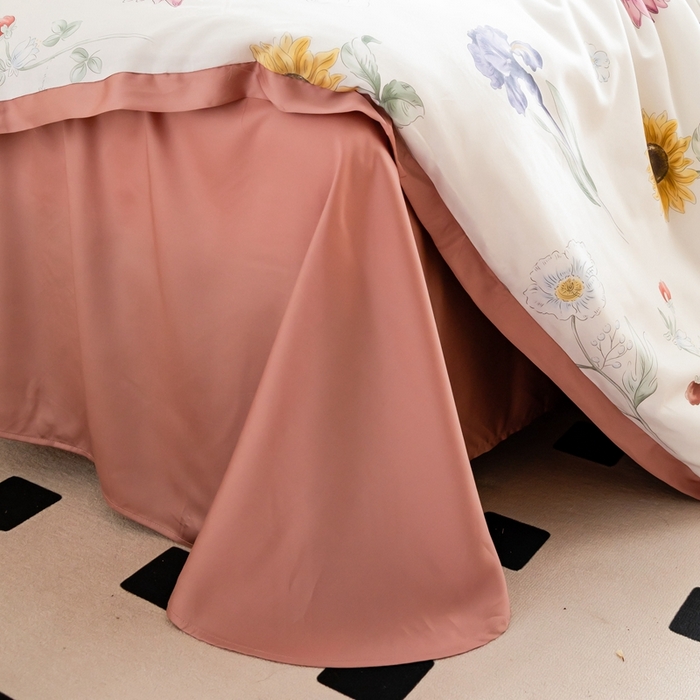 91家纺网 家纺一手货源 找家纺 金奇达2025新款【曼妙庄园】-轻氧水光天丝棉四件套（标准号全网控价（折后券后）不低于268） 知夏粉