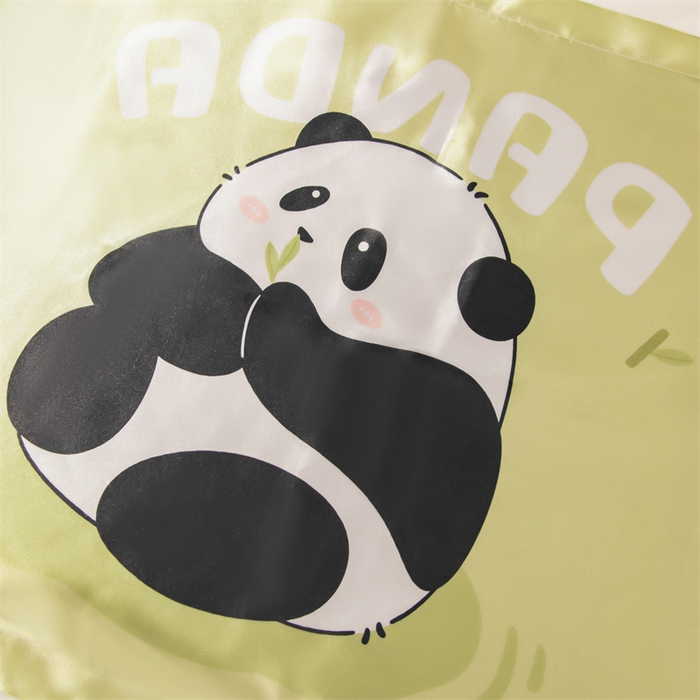 91家纺网 家纺一手货源 找家纺 圣比熊 2025新款可水洗冰丝卡通枕套宿舍48x74cm单人凉爽枕头套 快乐熊猫