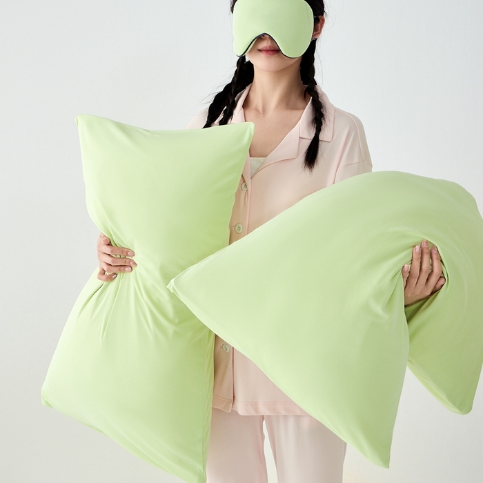 91家纺网 家纺一手货源 找家纺 LADY COCO2025新款coolmate多巴胺色系凉感枕套 枕套-绿