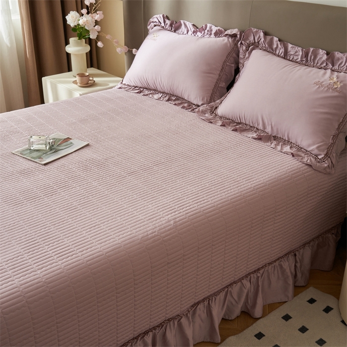 91家纺网 家纺一手货源 找家纺 恒爱家纺  2025新款莫代尔柔情似水多功能夏被床盖四件套			 			 香芋紫