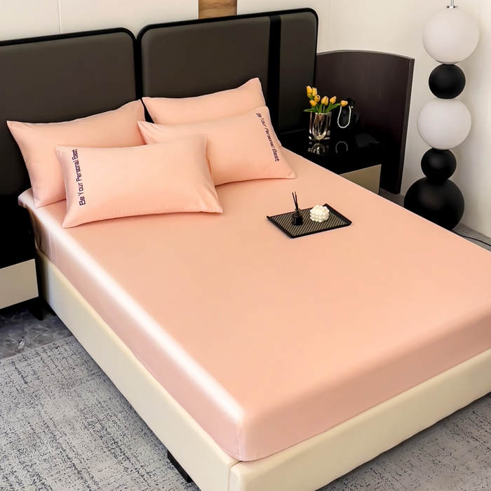 91家纺网 家纺一手货源 找家纺 纽缦家纺 2025新款纯色提花冰丝系列床笠单件-单床笠 温雅玉