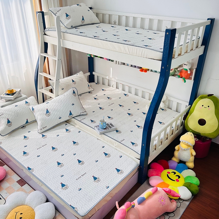 91家纺网 家纺一手货源 找家纺 小虾米 2025乳胶凉席上下床床笠 圣诞小熊