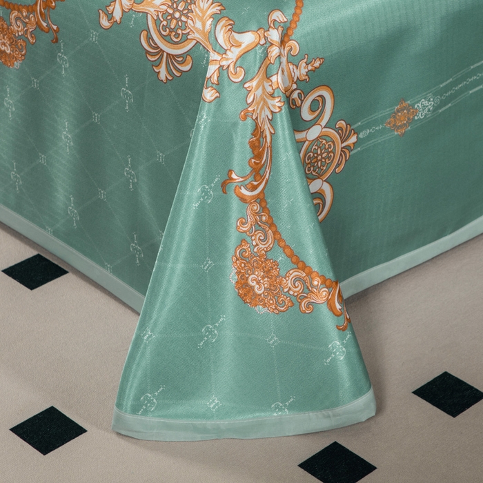 91家纺网 家纺一手货源 找家纺 肖恩毯业 2025新款印花斜纹冰丝席三件套 檐下听雨