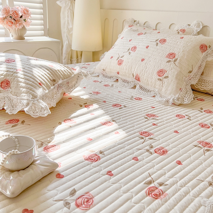 91家纺网 家纺一手货源 找家纺 麒豆豆 2025新款天丝印花床笠 西西里玫瑰