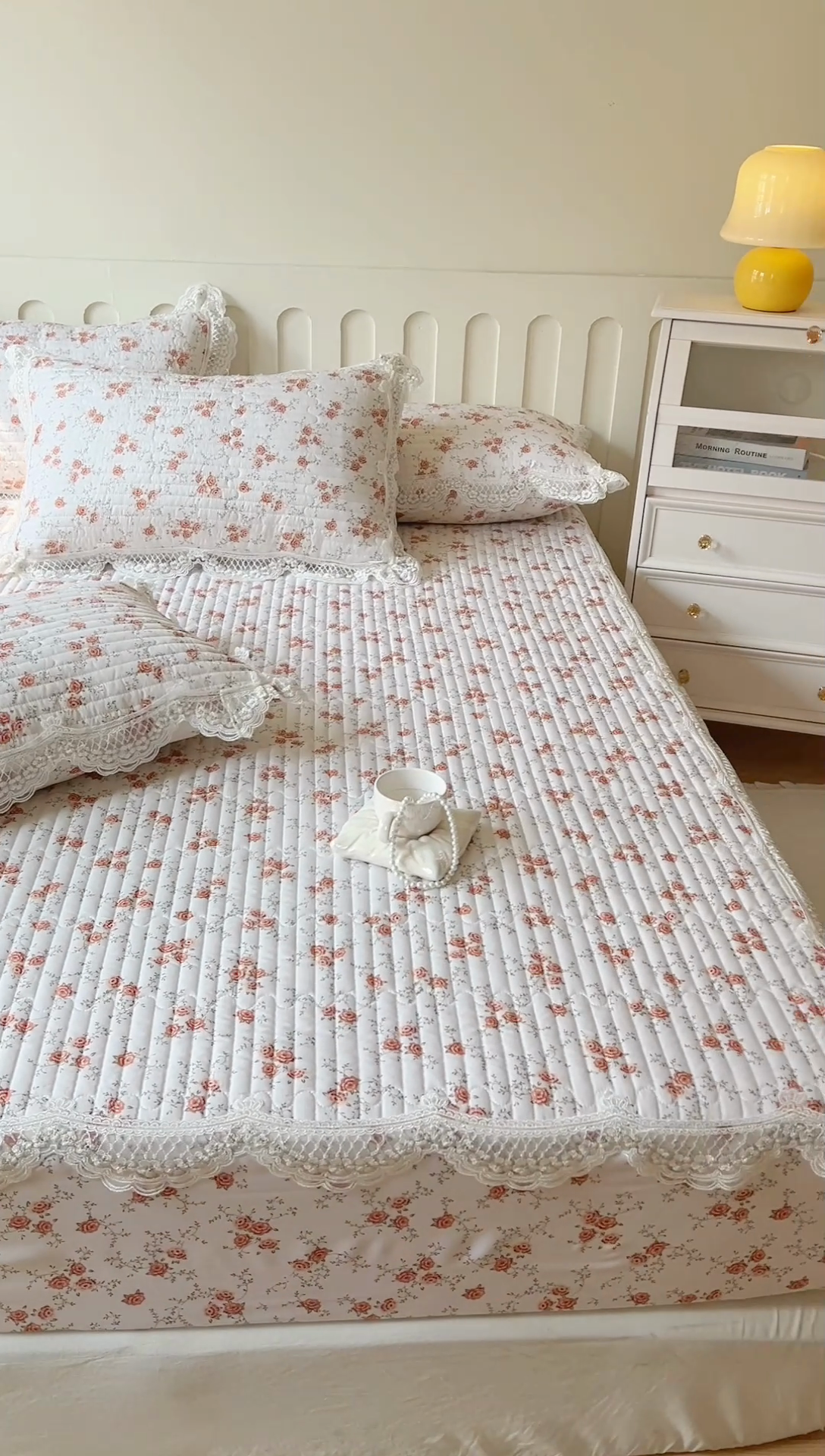 91家纺网 家纺一手货源 找家纺 麒豆豆 2025新款天丝印花床笠 花枝语