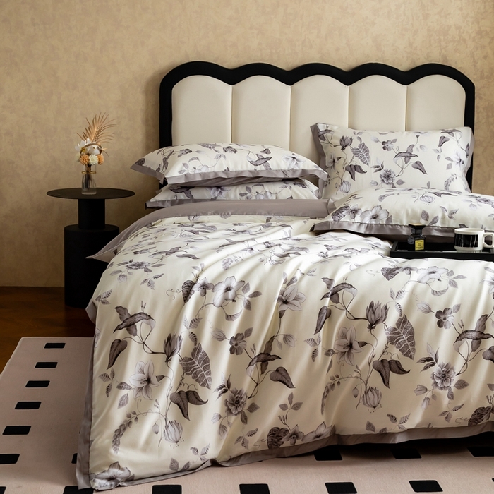 91家纺网 家纺一手货源 找家纺 金奇达2025新款【曼妙庄园】-轻氧水光天丝棉四件套（标准号全网控价（折后券后）不低于268） 秋梓