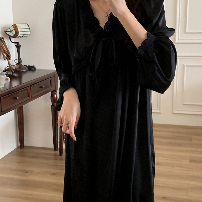 91家纺网 家纺一手货源 找家纺 妍景家居生活馆 2025新款冰丝蝴蝶结裙 黑色