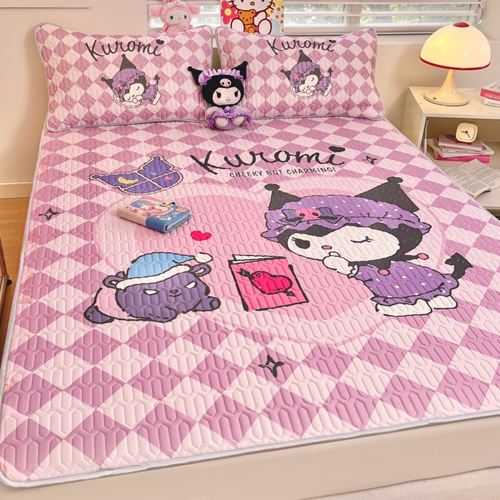 91家纺网 家纺一手货源 找家纺 金爱家 2025新款正版三丽鸥凉感乳胶凉席 晚安库洛米