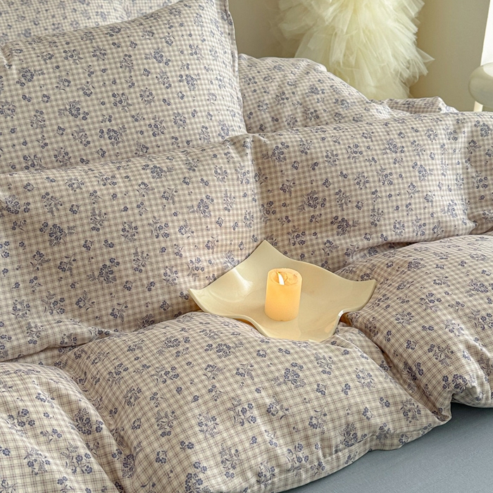 91家纺网 家纺一手货源 找家纺 塞纳 2026新款.全棉有氧双层纱四件套-场景二-倩影-兰