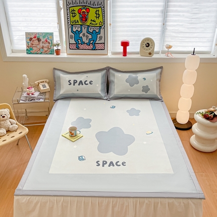 川悦生活 2025新款大版凉感冰丝席三件套 星语天空