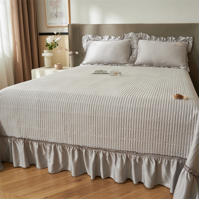 91家纺网 家纺一手货源 找家纺 恒爱家纺  2025新款莫代尔柔情似水多功能夏被床盖四件套			 			 绅士灰