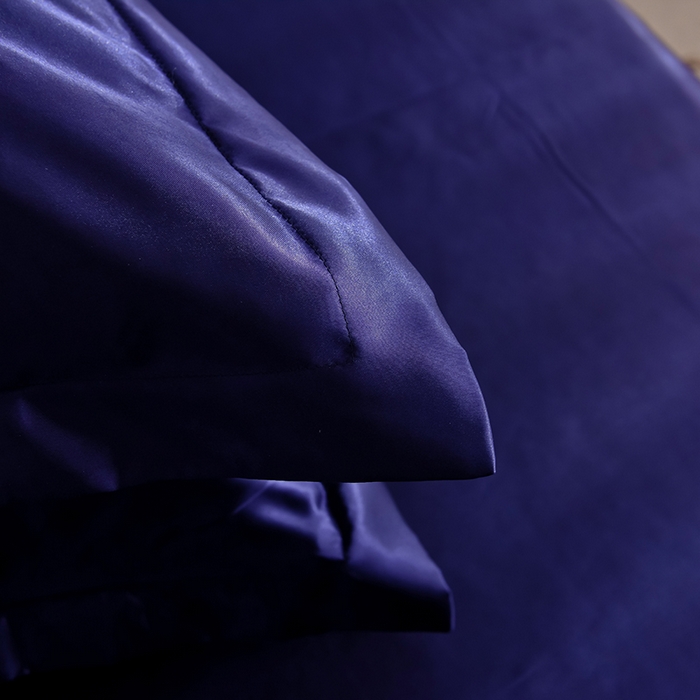 91家纺网 家纺一手货源 找家纺 经年  2025年特价款丝绸水洗冰丝四件套-单枕套 直播爆款 深蓝