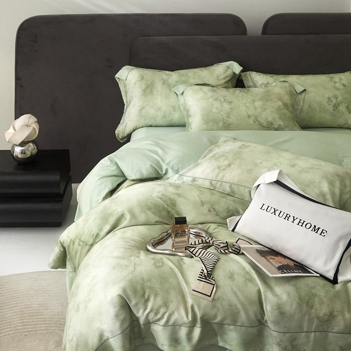 91家纺网 家纺一手货源 找家纺 金奇达2025新款【盛夏流年】-茧养莱赛尔四件套（标准号全网控价（折后券后）不低于258元） 墨尔本-飘飘绿