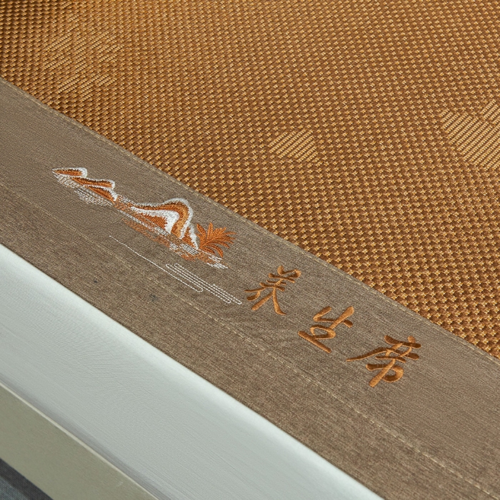 91家纺网 家纺一手货源 找家纺 青雅席业 2025新款3D复合提花清凉冰藤席-花语系列 花语-咖