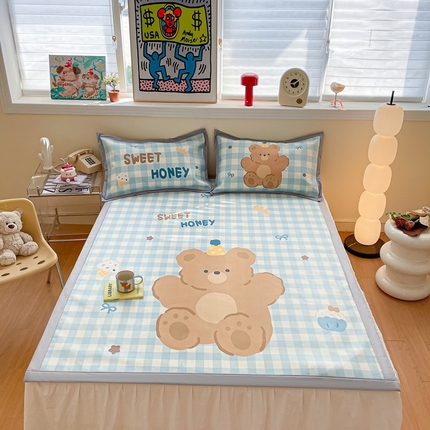 91家纺网 家纺一手货源 找家纺 （总）川悦生活 2025新款大版凉感冰丝席三件套