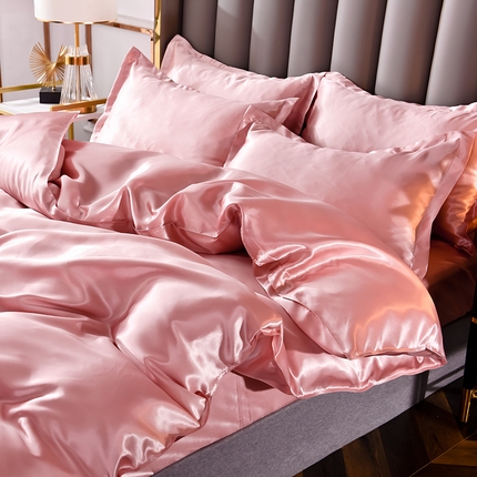 经年 2025年特价款丝绸水洗冰丝四件套-单被套 直播爆款 胭脂粉