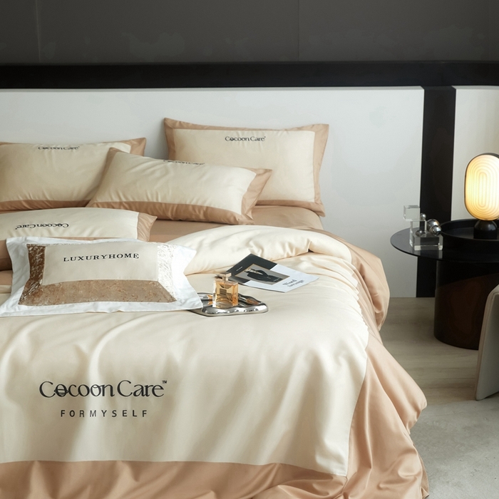 91家纺网 家纺一手货源 找家纺 金奇达2025新款【洛伊】-茧养莱赛尔四件套（标准号全网控价（折后券后）不低于258元） 洛伊-可可棕