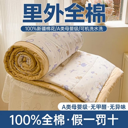 91家纺网 家纺一手货源 找家纺 （总）初相识被业 2025新款里外全棉夏被棉花夏被四件套印花夏凉被空调被