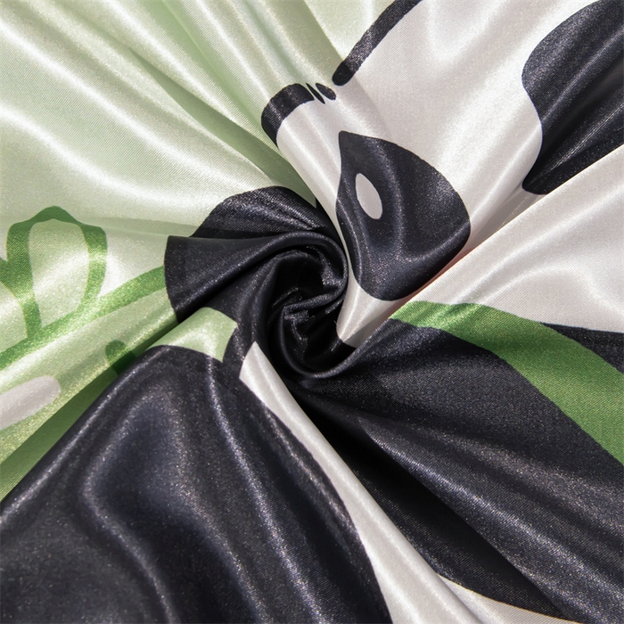 91家纺网 家纺一手货源 找家纺 梦舒羽 2025新款可水洗冰丝卡通枕套宿舍48x74cm单人凉爽枕头套 熊猫宝贝