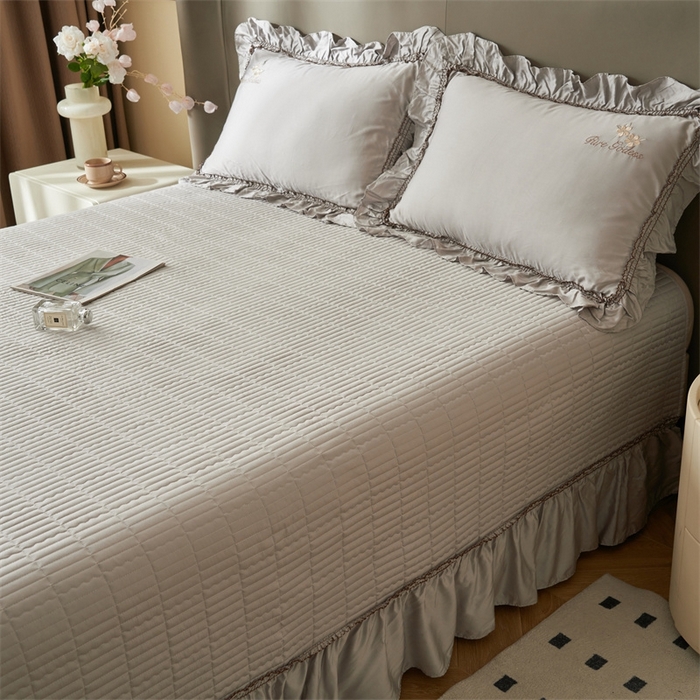 91家纺网 家纺一手货源 找家纺 恒爱家纺  2025新款莫代尔柔情似水多功能夏被床盖四件套			 			 绅士灰