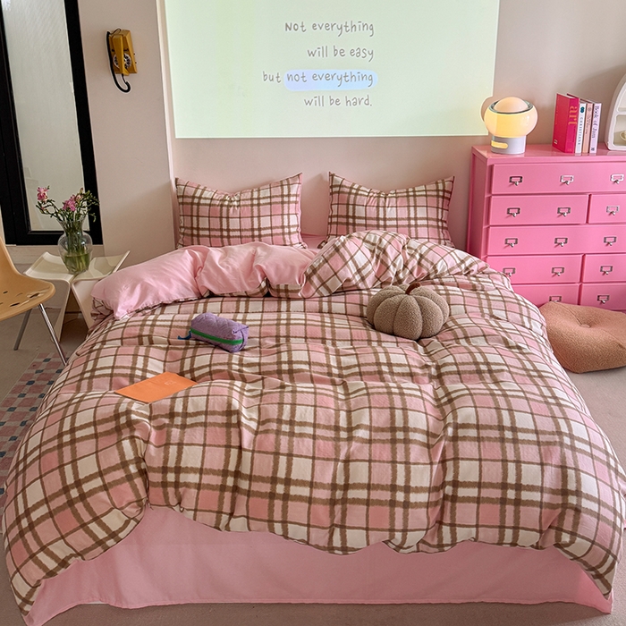 91家纺网 家纺一手货源 找家纺 （总）2025新款全棉有氧双层纱四件套-简约系列