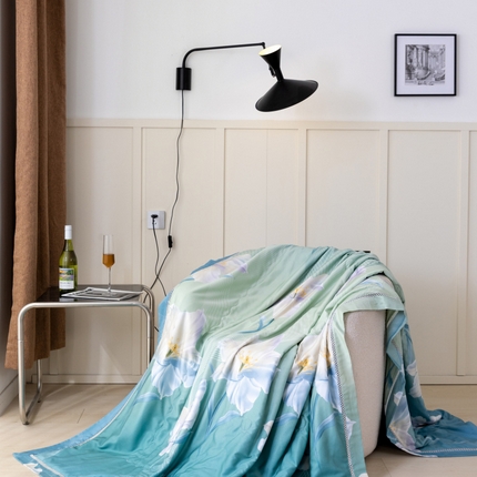 棉生活家纺 2025新款春夏莫代尔天丝夏被 浮蕊绿