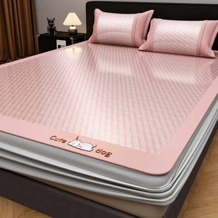 91家纺网 家纺一手货源 找家纺 （总）孩子王家纺2025新款轻柔丝凉席冰丝席-可爱小狗