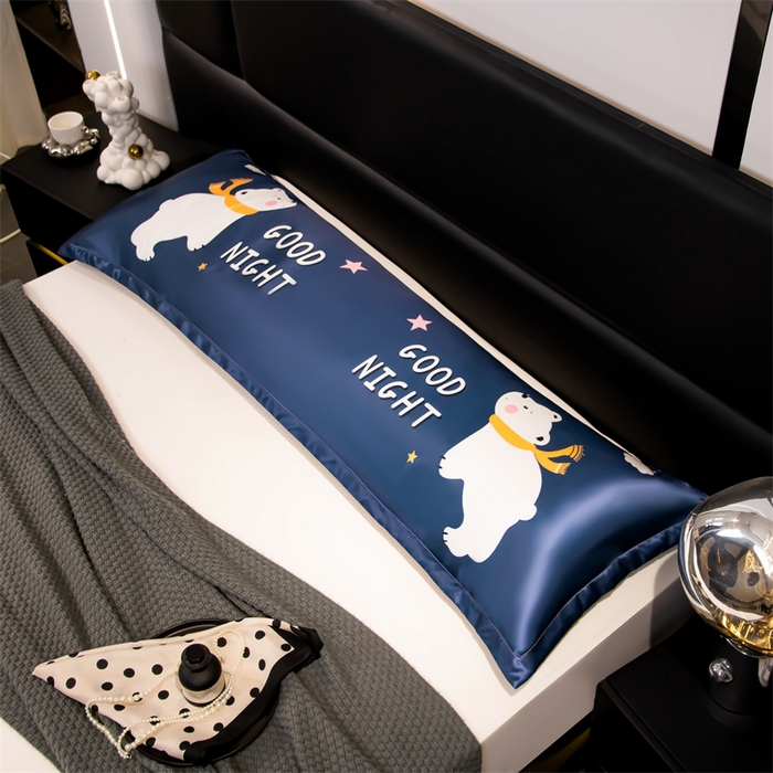 91家纺网 家纺一手货源 找家纺 （总）梦舒羽 2025新款可水洗冰丝双人枕套凉爽情侣枕头套枕芯套