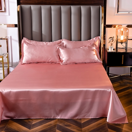 经年 2025年特价款丝绸水洗冰丝四件套-单床单 直播爆款 胭脂粉