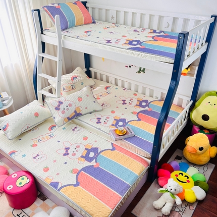 小虾米 2025乳胶凉席上下床床笠 彩虹兔