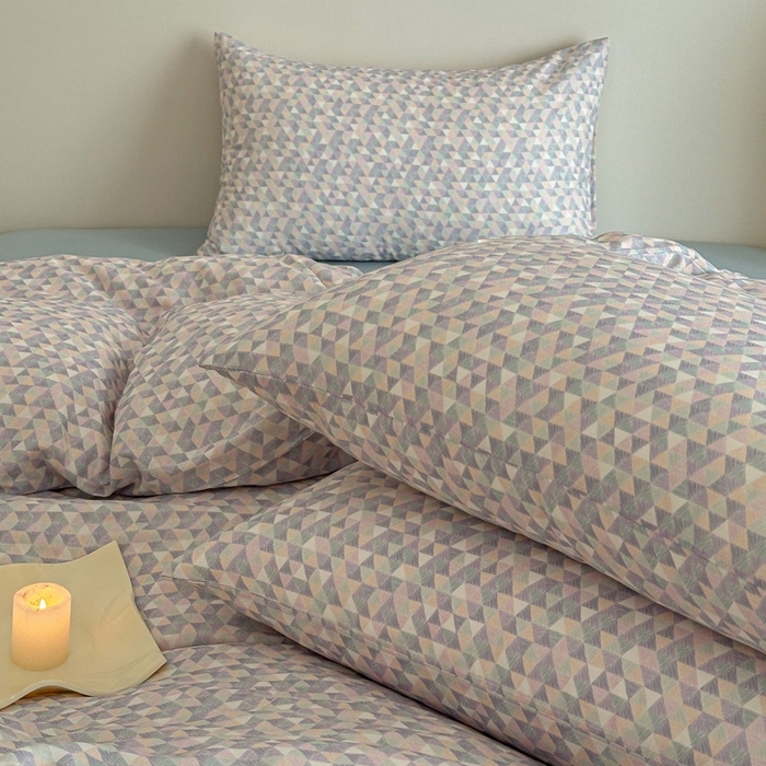 91家纺网 家纺一手货源 找家纺 塞纳 2026新款.全棉有氧双层纱四件套-场景二-赛琳娜-兰