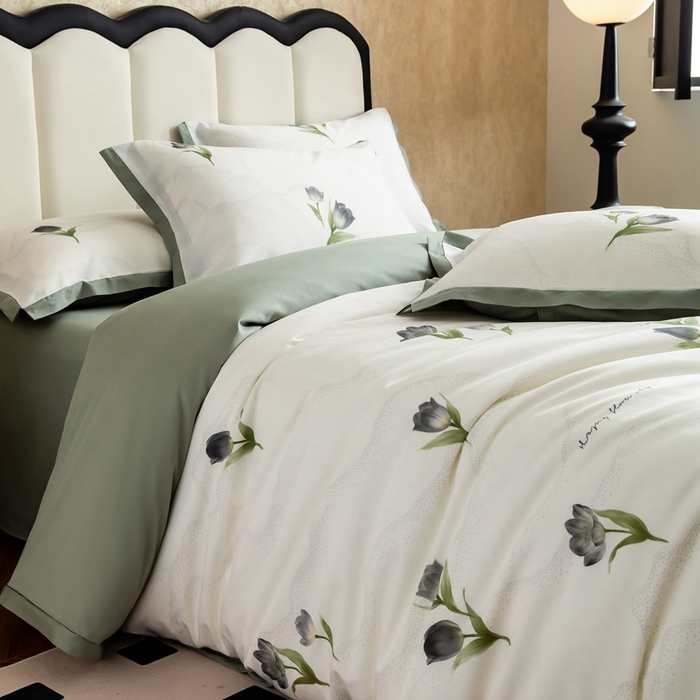 91家纺网 家纺一手货源 找家纺 （总）金奇达2025新款【曼妙庄园】-轻氧水光天丝棉四件套（标准号全网控价（折后券后）不低于268）