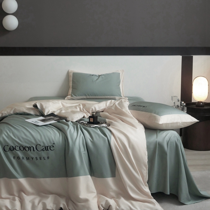 91家纺网 家纺一手货源 找家纺 金奇达2025新款【洛伊】-茧养莱赛尔四件套（标准号全网控价（折后券后）不低于258元） 洛伊-山川绿