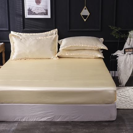 经年 2025年特价款丝绸水洗冰丝四件套-单床笠 直播爆款 驼色