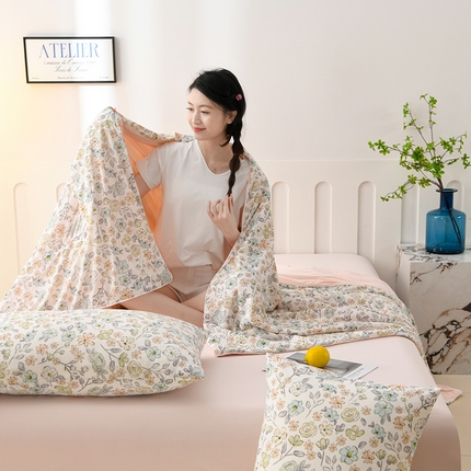 91家纺网 家纺一手货源 找家纺 （总）圣楚 2025新款优雅凉感丝夏被