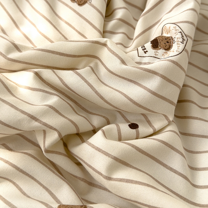 91家纺网 家纺一手货源 找家纺 芯恋家居 2025新款针织棉双层纱夏被夏被四件套 波比熊