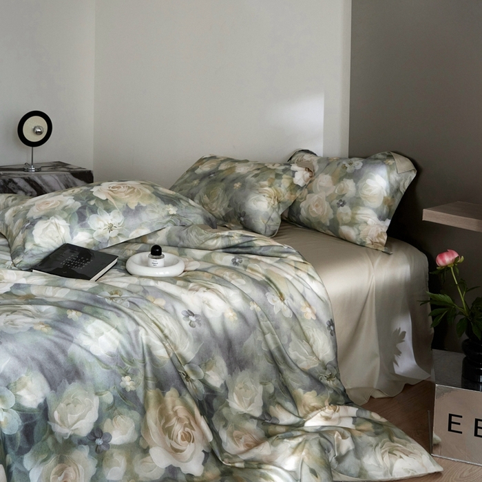 91家纺网 家纺一手货源 找家纺 金奇达2025新款【艺术花卉】-茧养莱赛尔四件套（标准号全网控价（折后券后）不低于228元） 清染