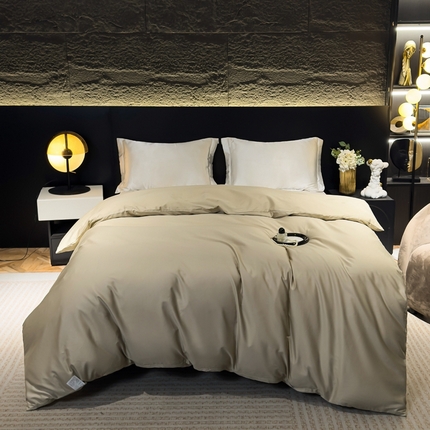 氧家2025新款60s贡缎长绒棉纯色随心配系列-被套 香槟金